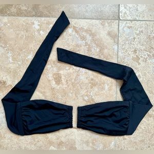 bar III Black Bandeau U-Bar Bikini Top Size Medium